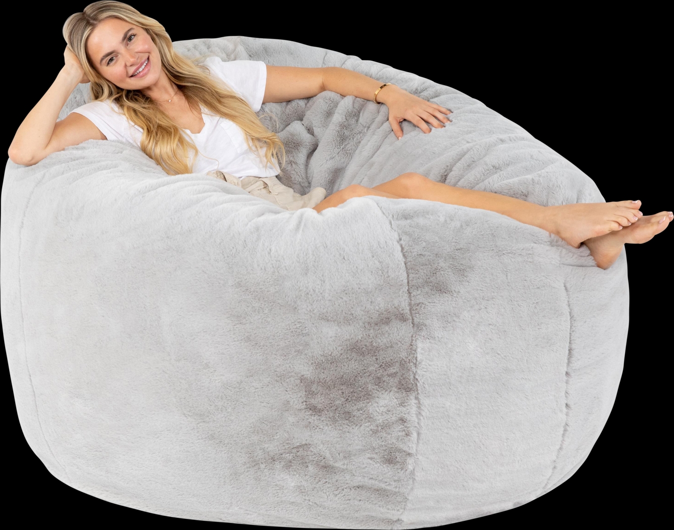 Kids Amnons Silver Bean Bag Chair - Thumbnail - Image 4
