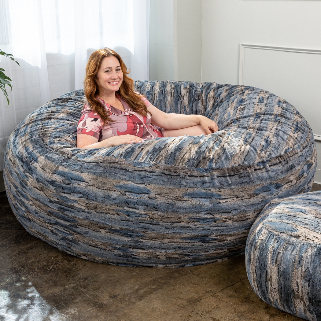 Kids Amraam Blue Bean Bag Chair - Thumbnail - Image 2