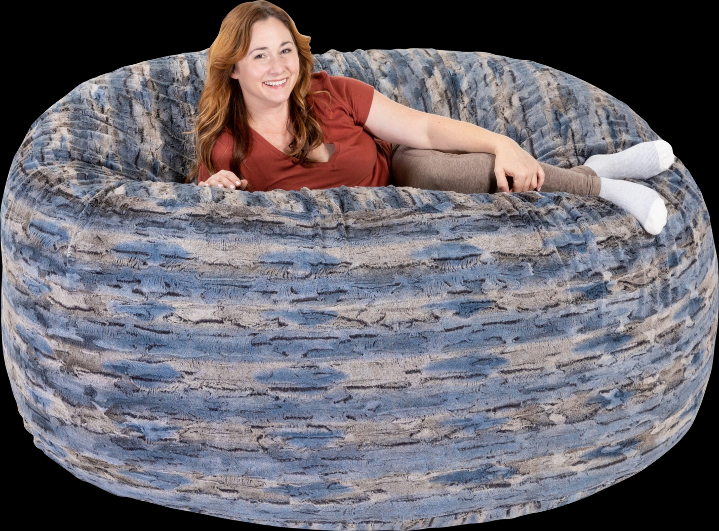 Kids Amraam Blue Bean Bag Chair - Thumbnail - Image 3