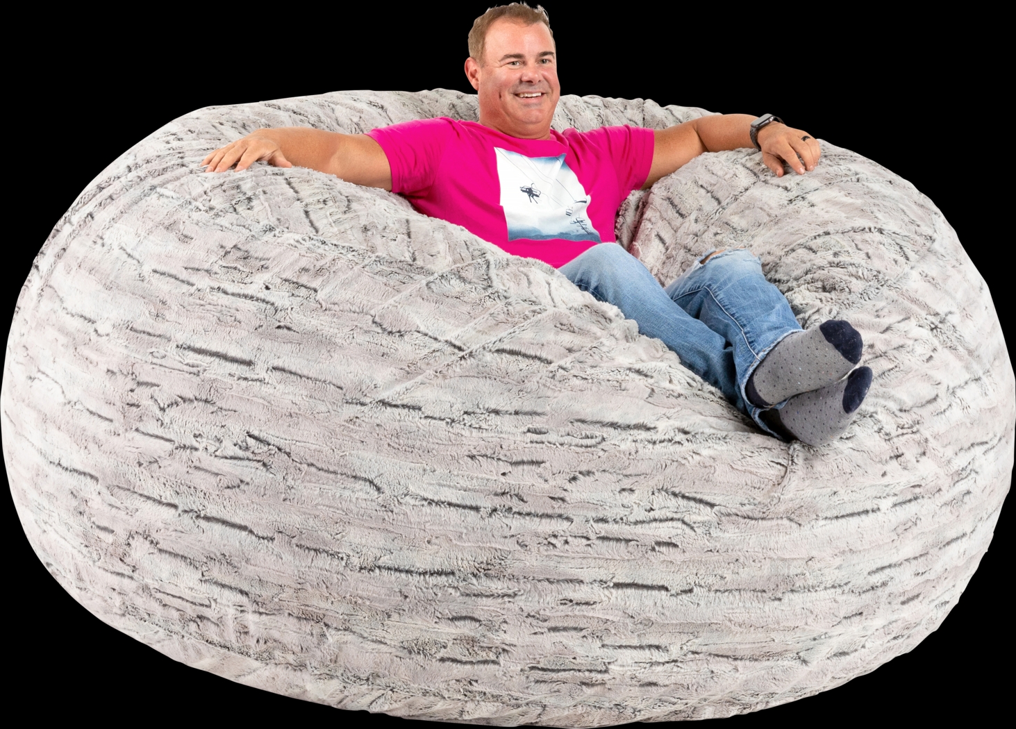 Kids Amraam Gray Bean Bag Chair - Thumbnail - Image 2