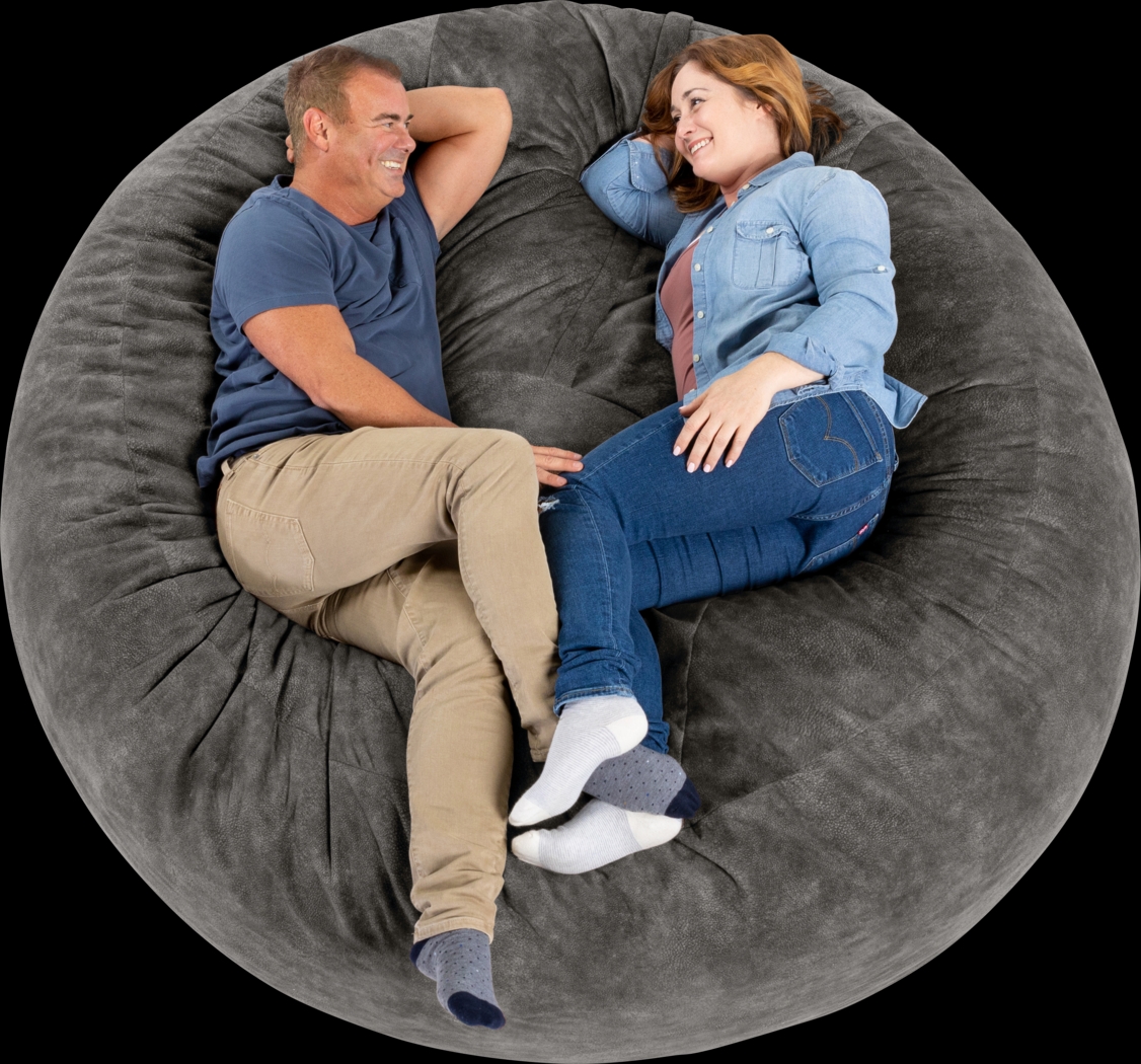 Kids Aniline I Gray Bean Bag Chair - Thumbnail - Image 3