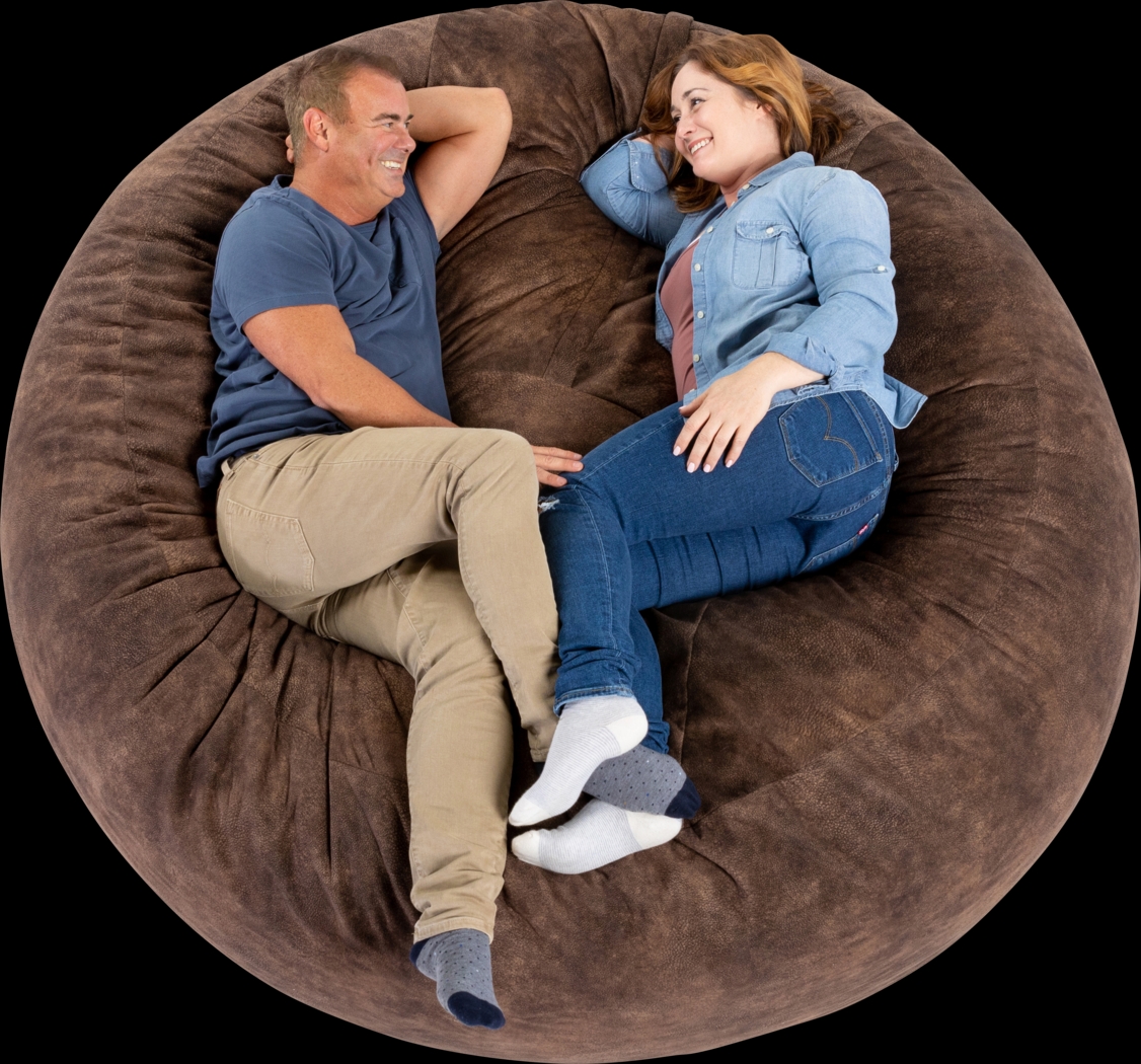 Kids Aniline I Brown Bean Bag Chair - Thumbnail - Image 3