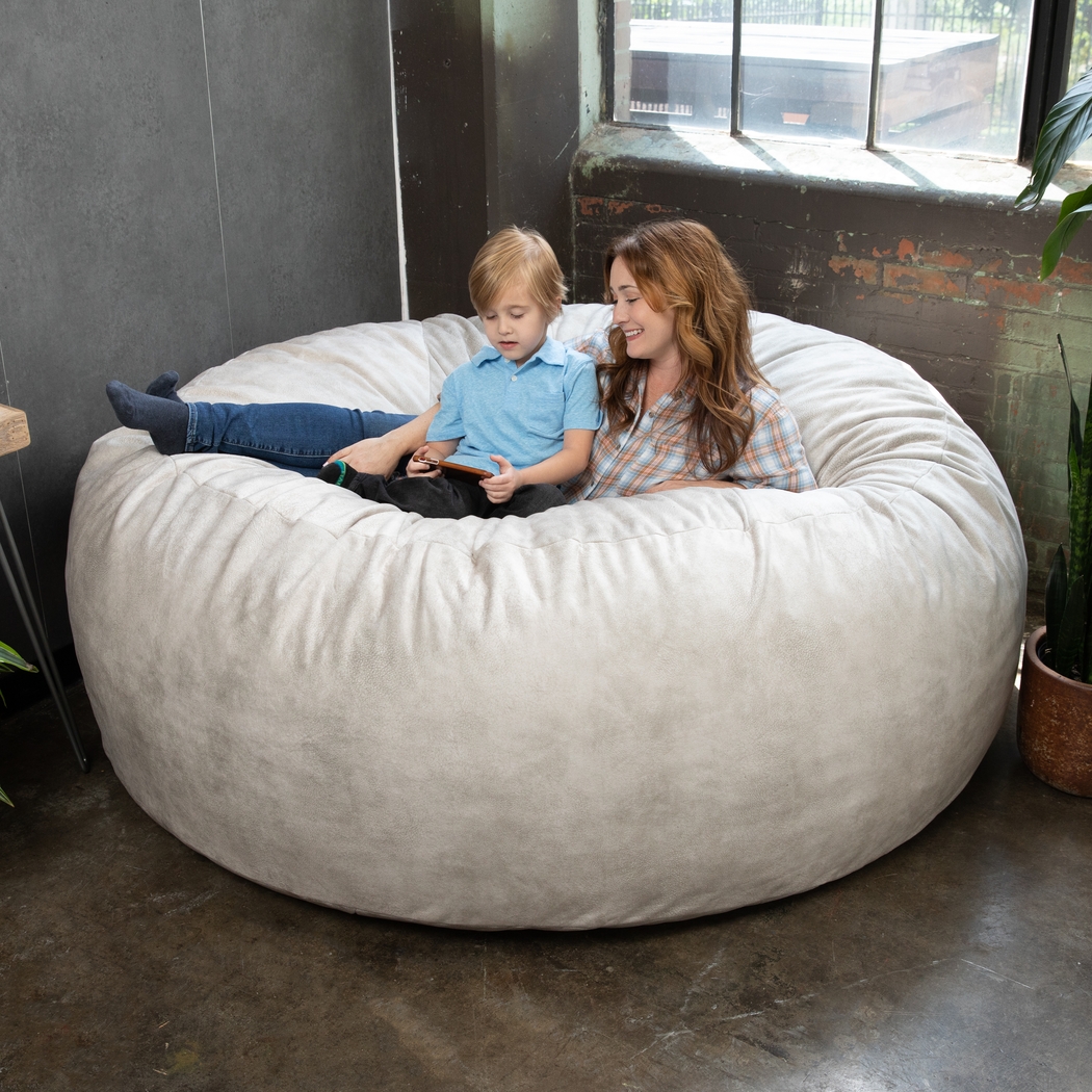 Kids Aniline I White Bean Bag Chair - Thumbnail - Image 2