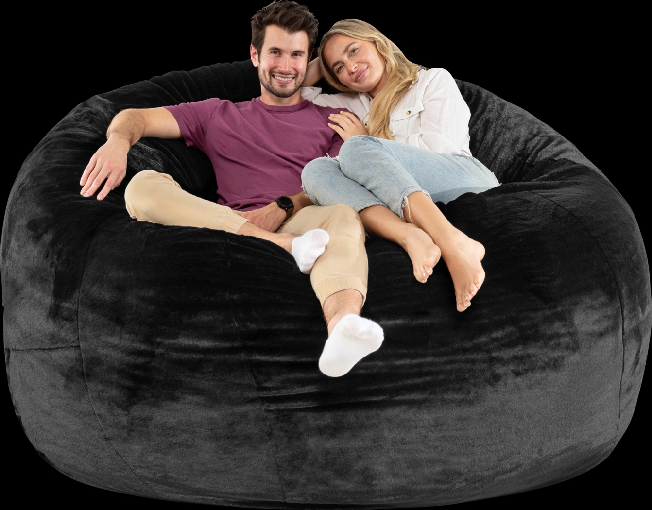 Kids Aniline II Black Bean Bag Chair - Thumbnail - Image 2