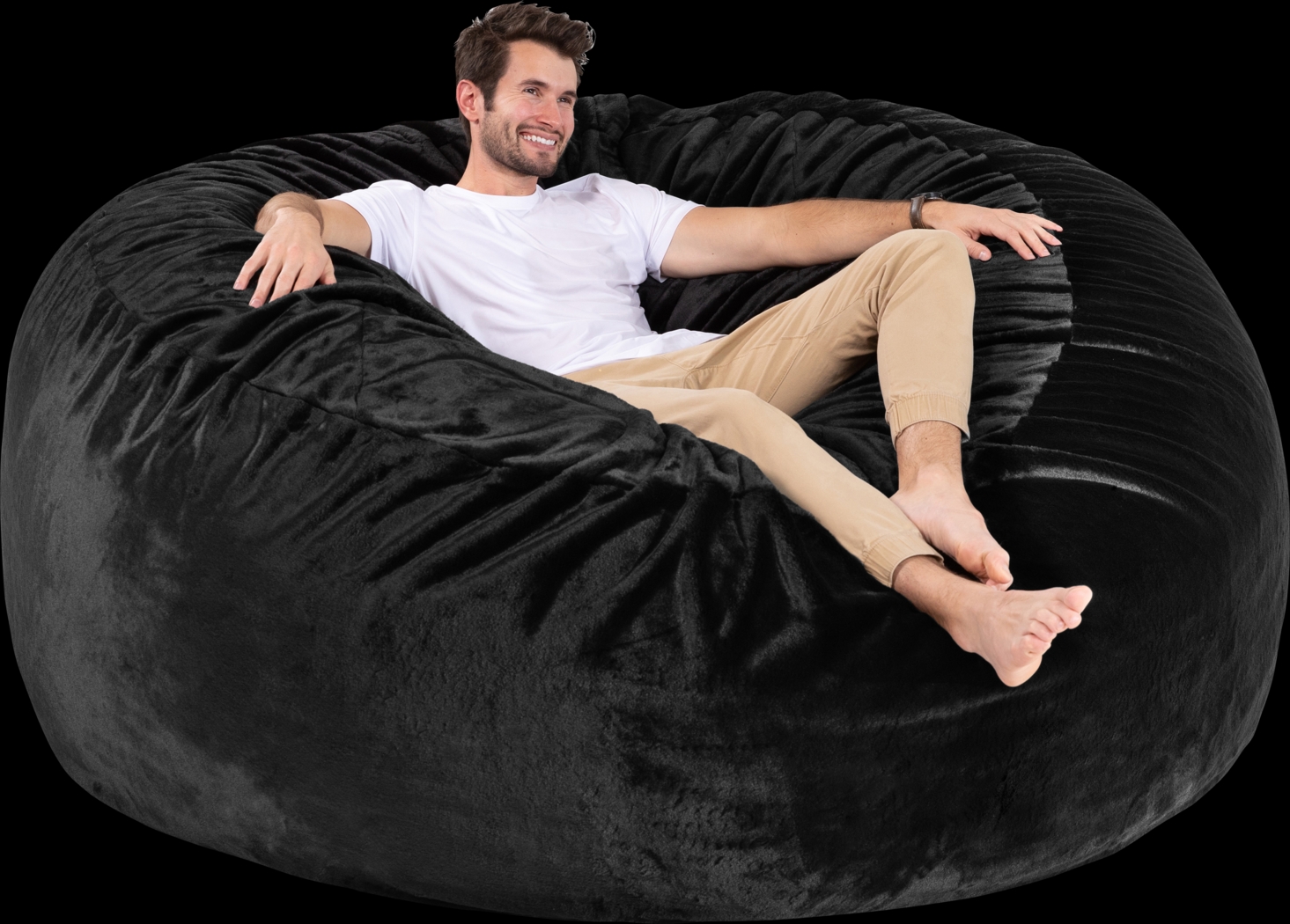 Kids Aniline II Black Bean Bag Chair - Thumbnail - Image 3