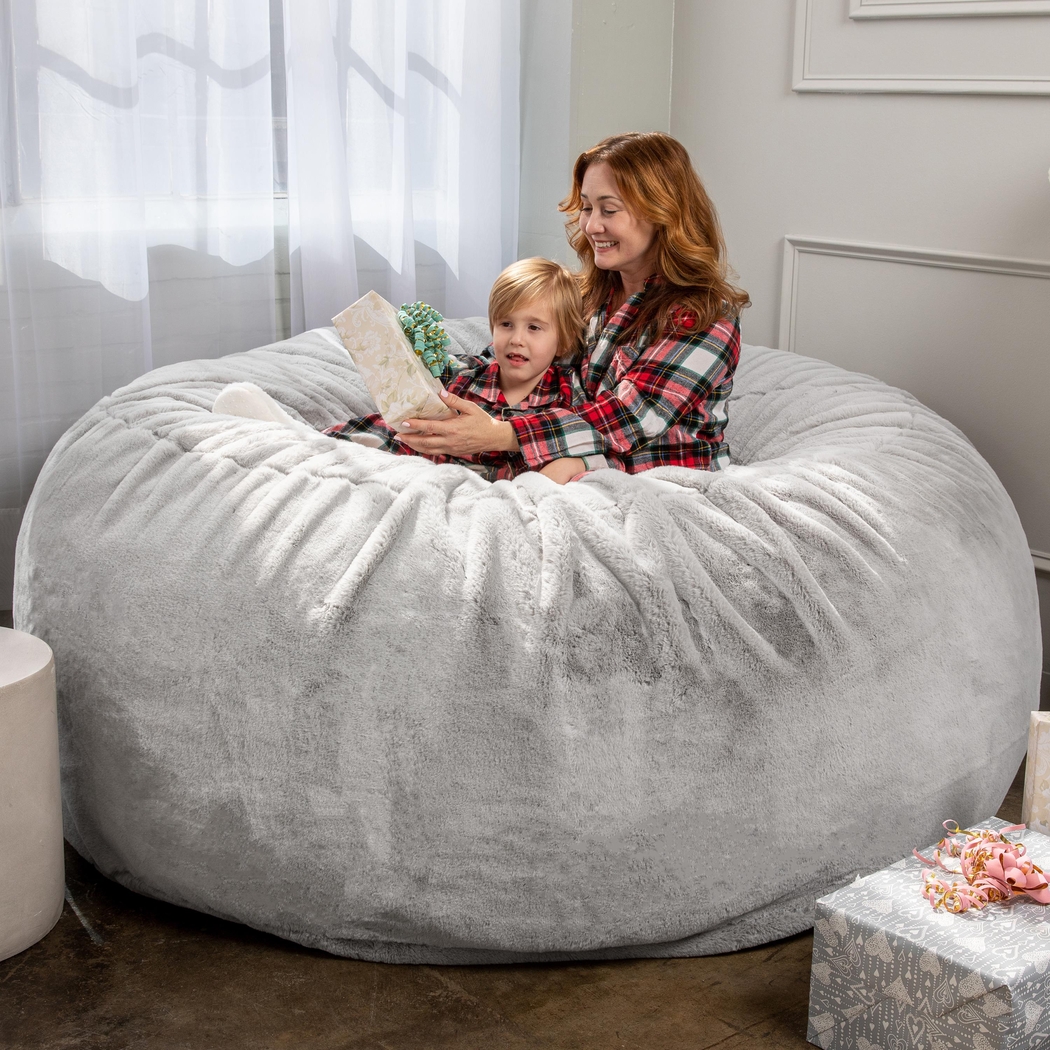 Kids Aniline II White Bean Bag Chair - Thumbnail - Image 2