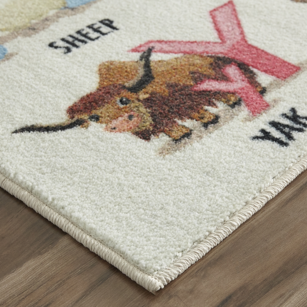 Kids Animal Alphabet White 3' x 5' Rug - Thumbnail - Image 5