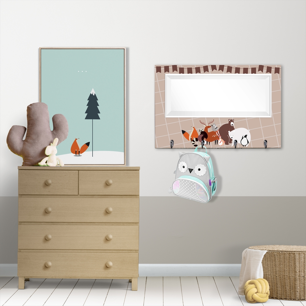 Kids Animal Around Pink Wall Mirror - Thumbnail - Image 3