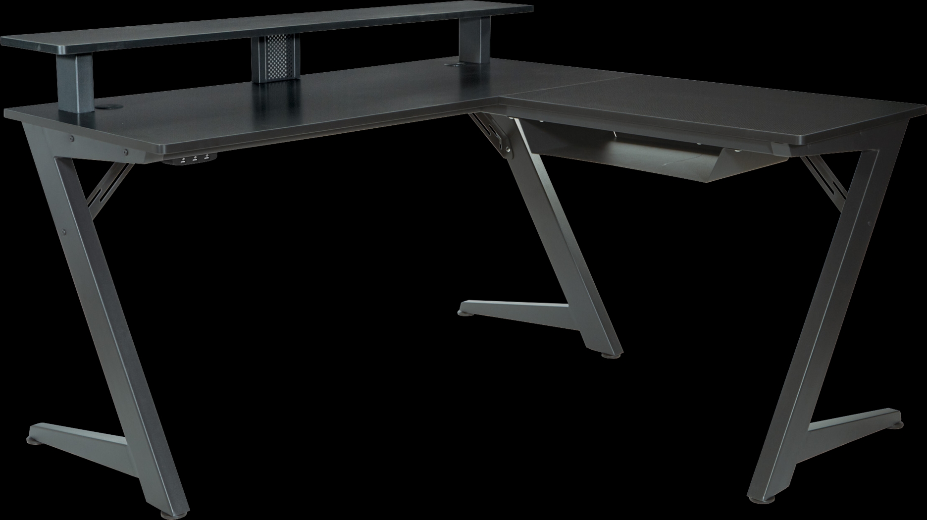 Antinous Black L-Shaped Gaming Desk - Thumbnail - Image 1