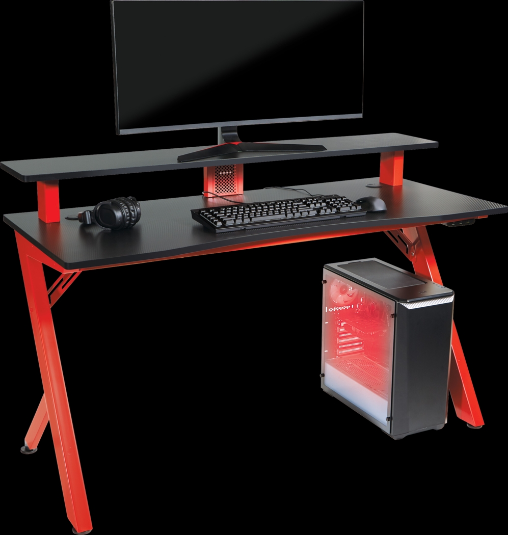 Antinous Red 54 in. PC Gaming Desk - Thumbnail - Image 4