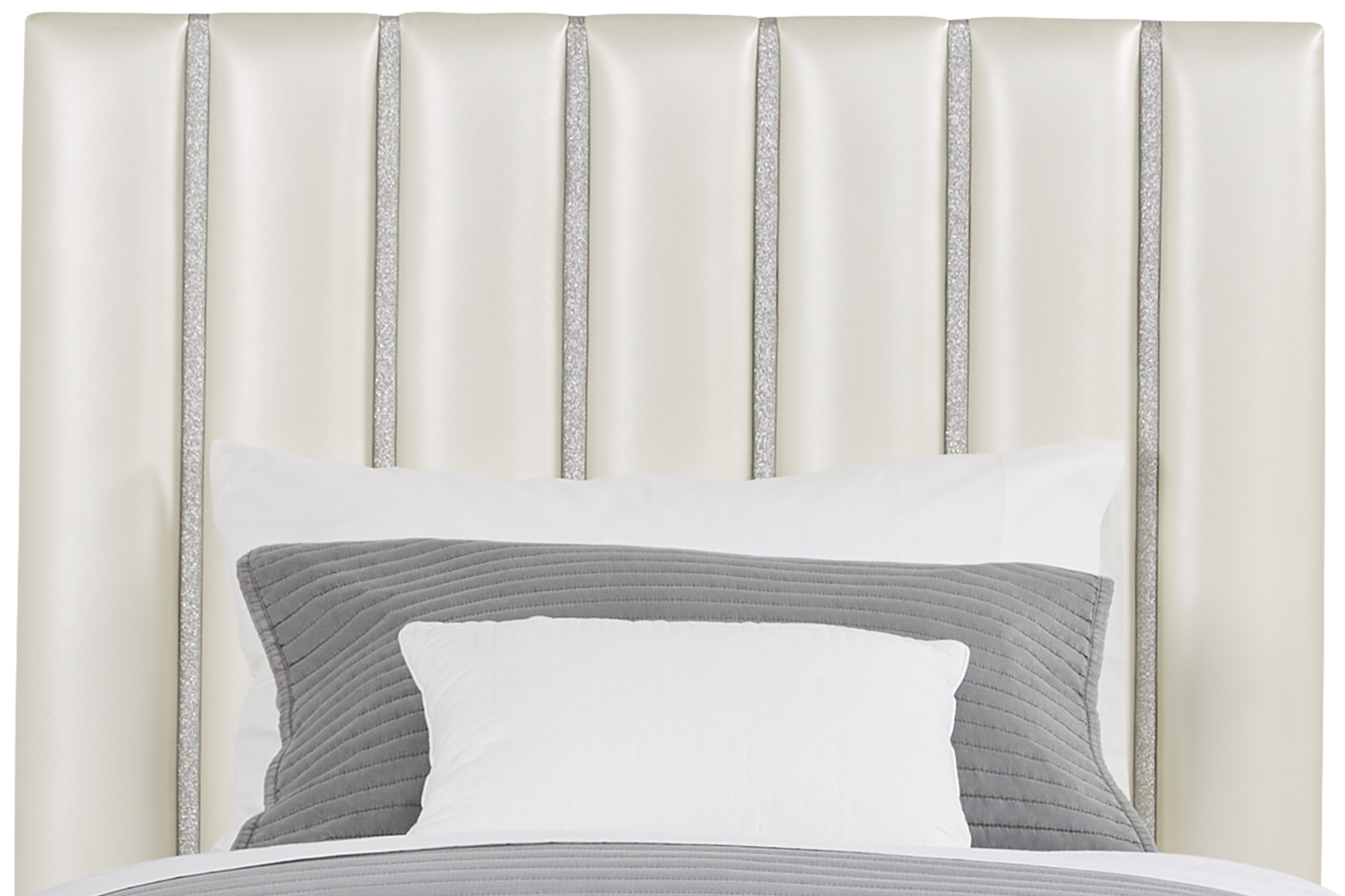 Kids Petit Paris Silver 5 Pc Bedroom with Anya White Twin Upholstered Bed - Thumbnail - Image 4