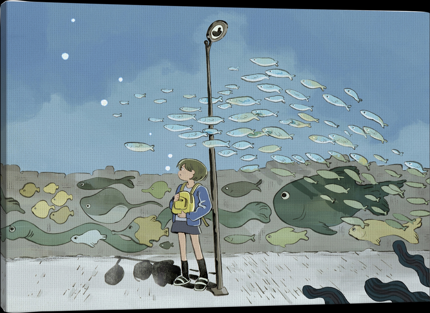 Kids Aquatic Dreams I Blue Artwork - Thumbnail - Image 1