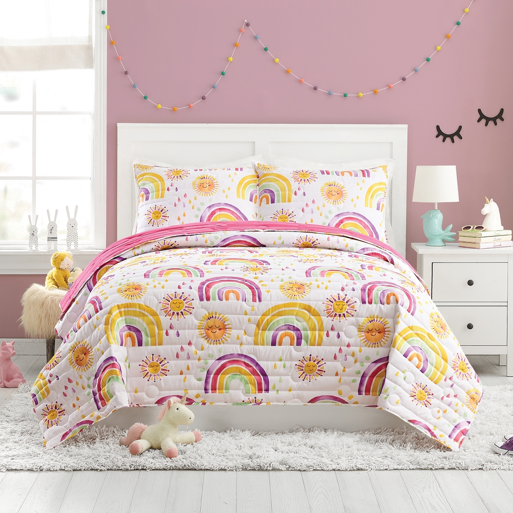 Kids Arcle Pink Twin Quilt Set - Thumbnail - Image 1