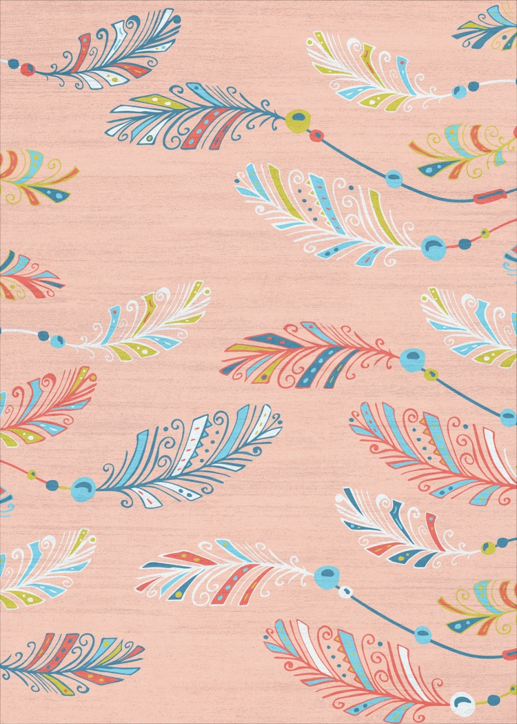 Kids Arlo Feather Pink 4' x 6' Rug - Thumbnail - Image 1