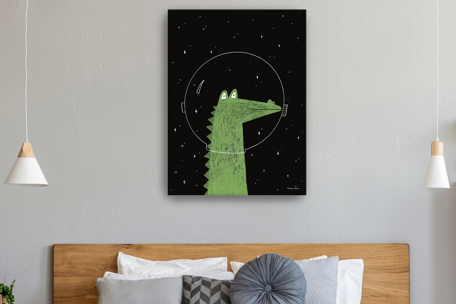 Kids Astro Gator I Black Artwork - Thumbnail - Image 2