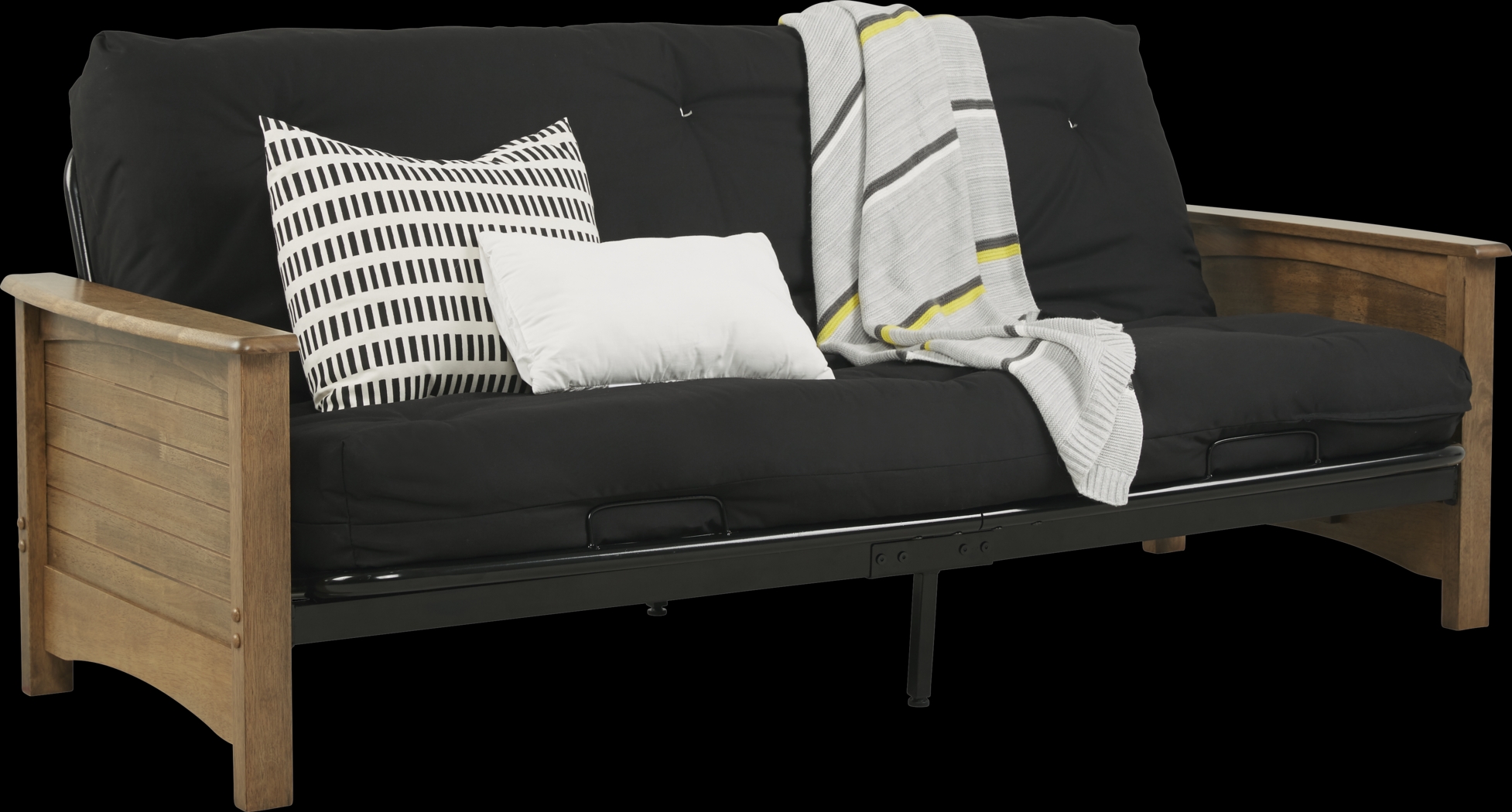 Kids Aubert Natural Brown Futon with Futon Mattress - Thumbnail - Image 2