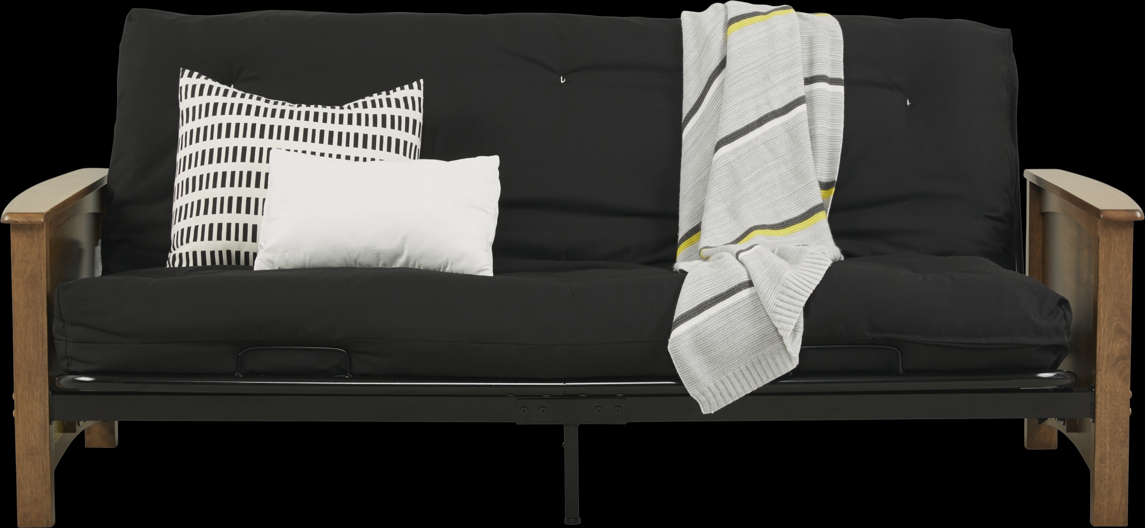 Kids Aubert Natural Brown Futon with Futon Mattress - Thumbnail - Image 1