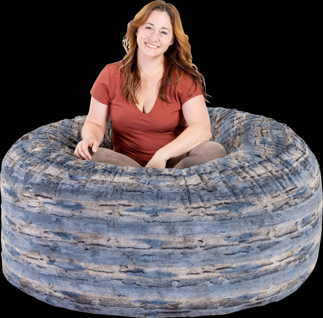 Kids Aull Blue Bean Bag Chair - Thumbnail - Image 3