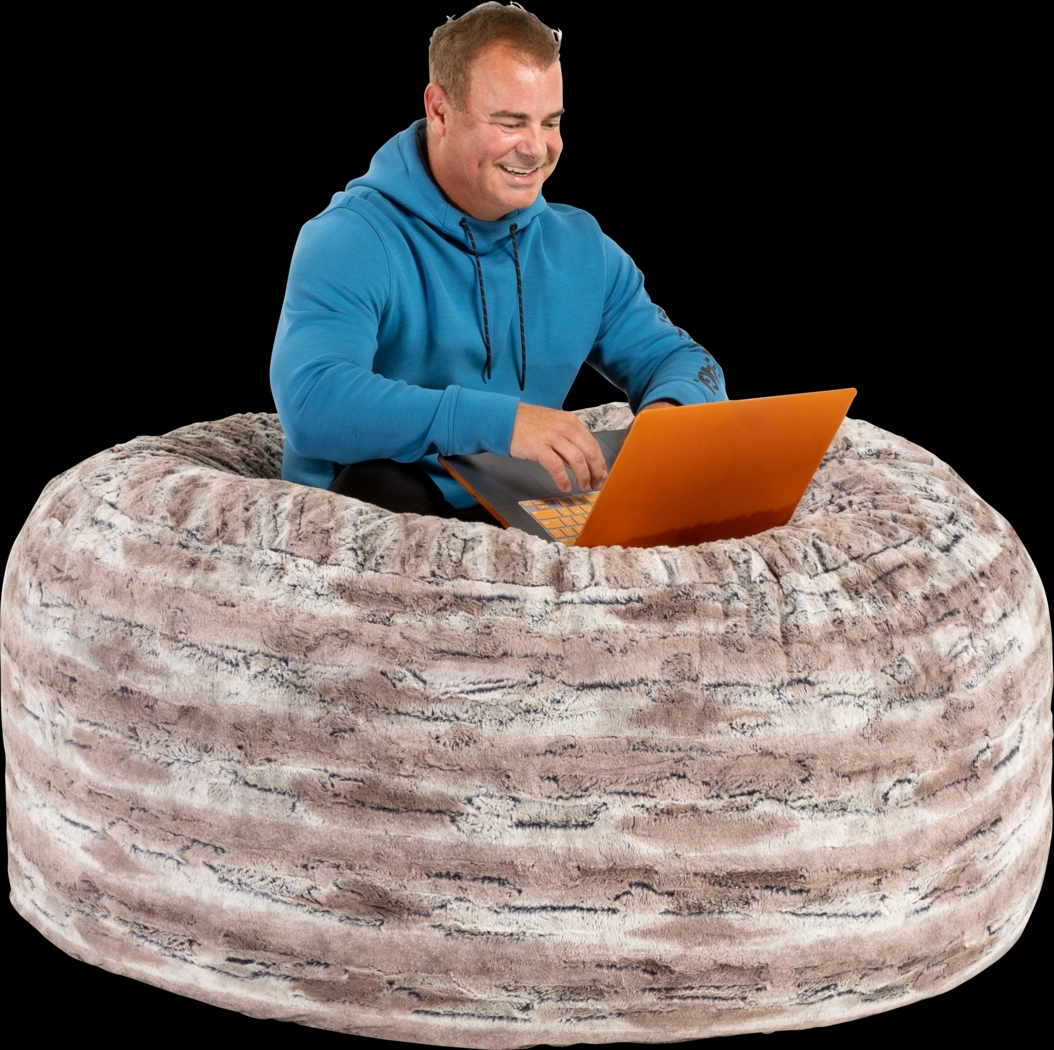 Kids Aull Brown Bean Bag Chair - Thumbnail - Image 3