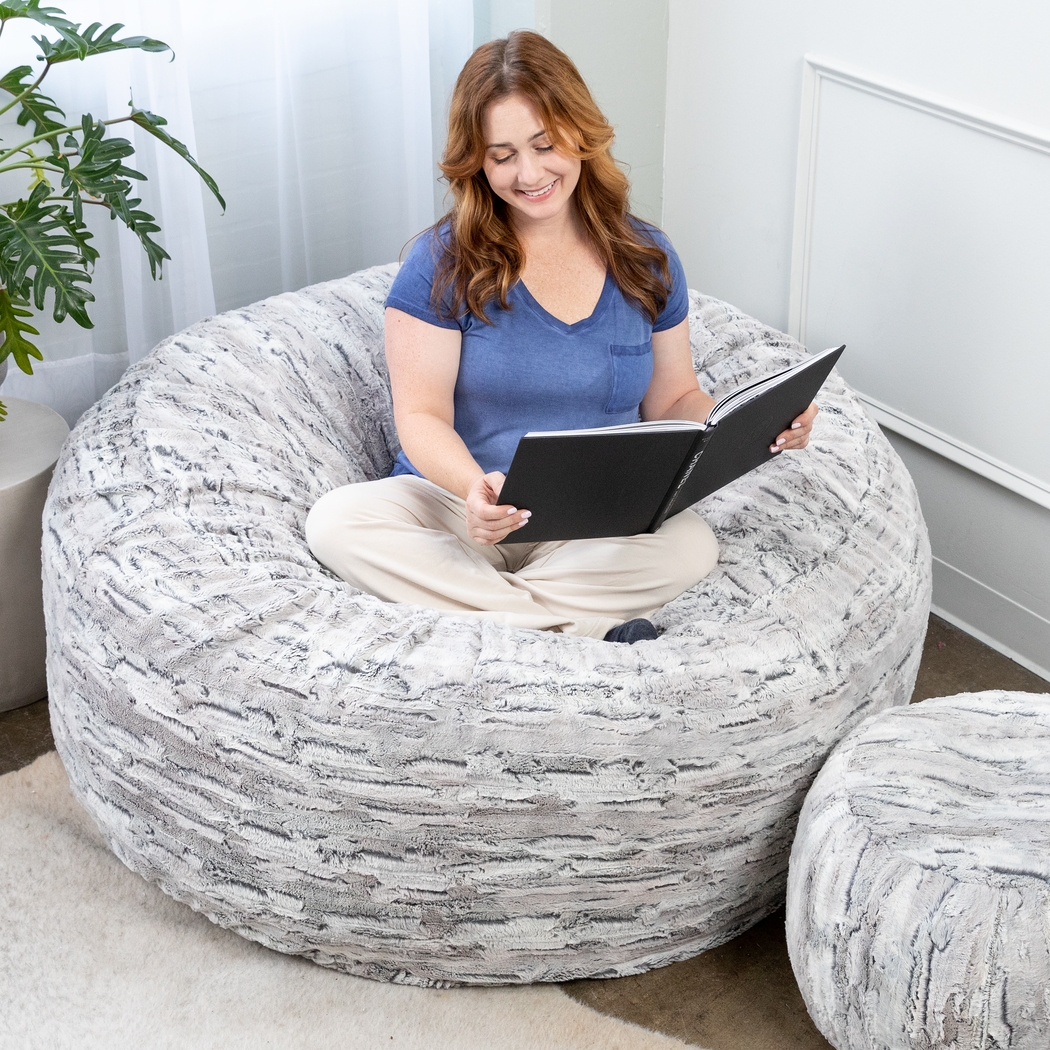 Kids Aull Light Gray Bean Bag Chair - Thumbnail - Image 4