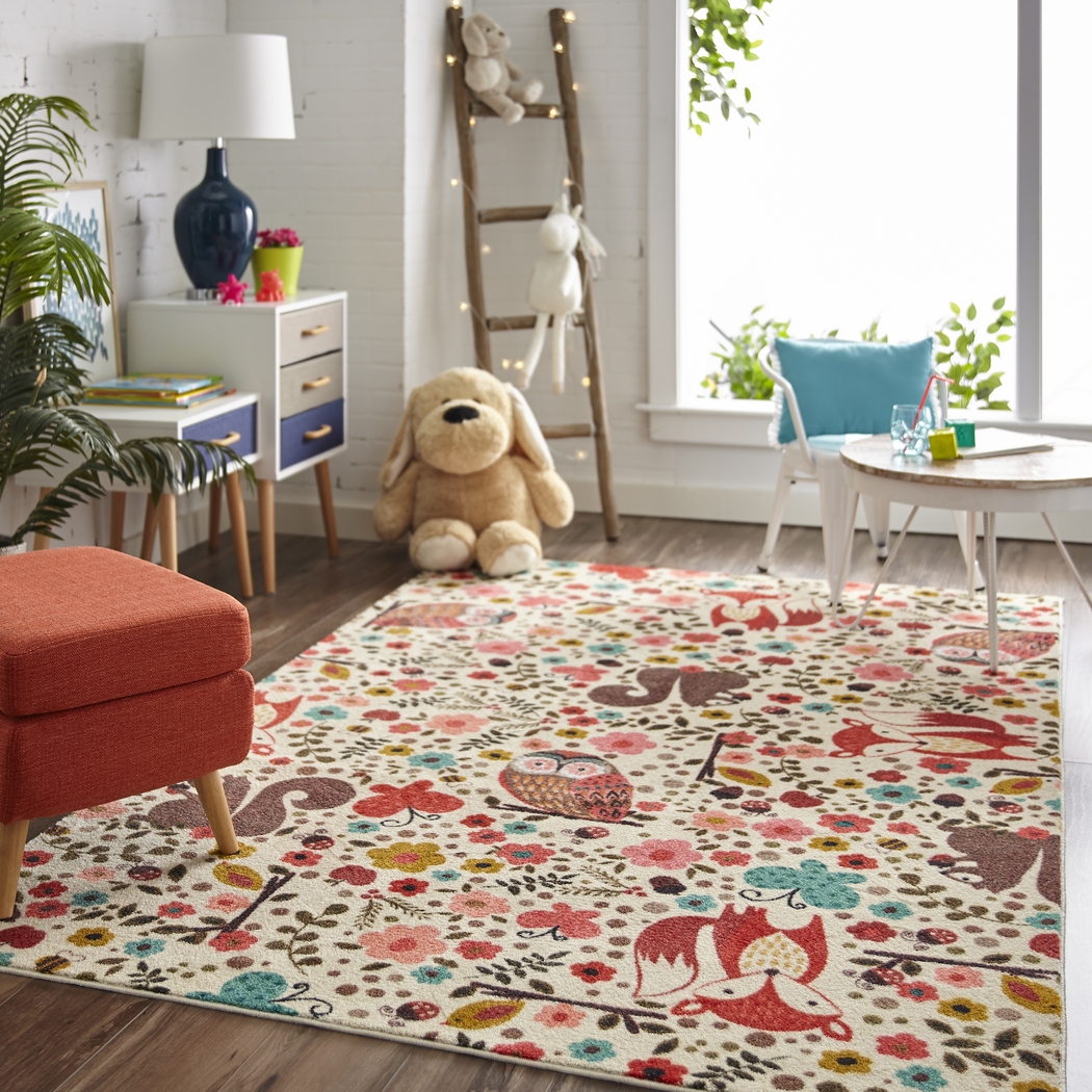 Kids Autumn Forest Beige 5' x 8' Rug - Thumbnail - Image 2