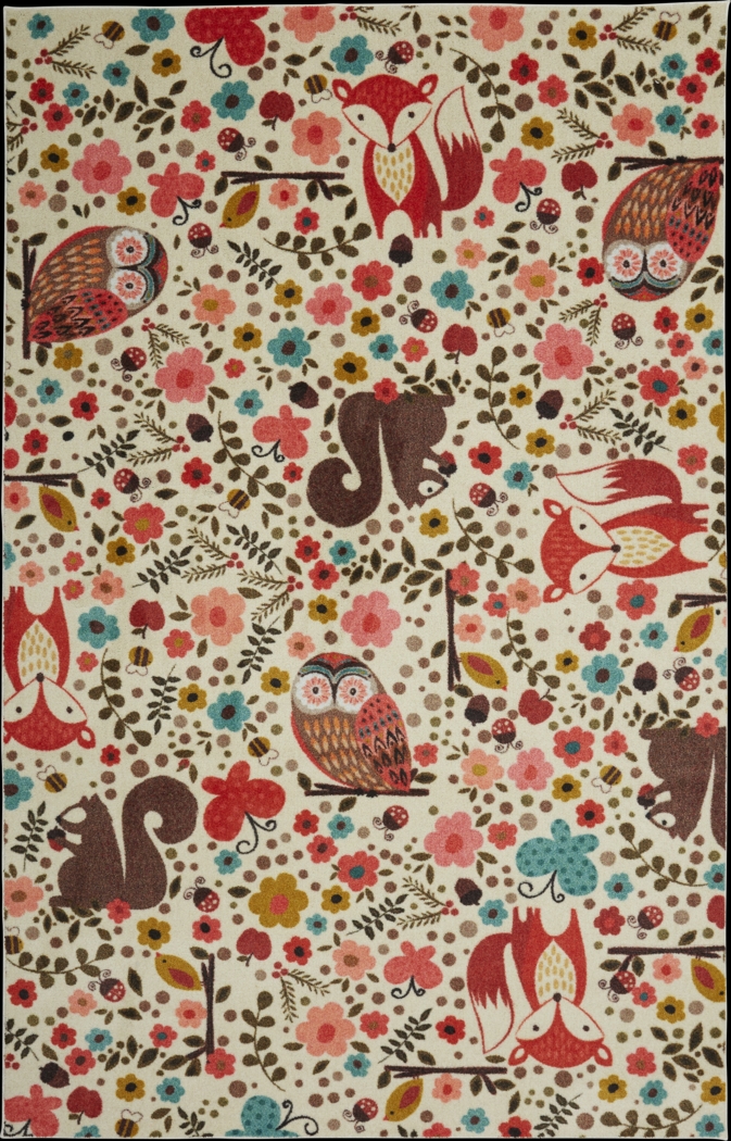 Kids Autumn Forest Beige 5' x 8' Rug - Thumbnail - Image 1