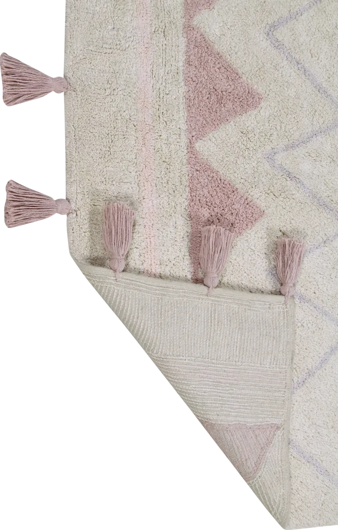Kids Azteca Natural/Pink 4' x 5'3 Machine Washable Rug - Thumbnail - Image 3