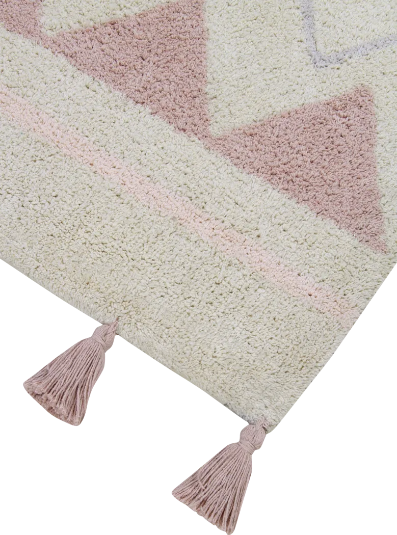 Kids Azteca Natural/Pink 4' x 5'3 Machine Washable Rug - Thumbnail - Image 4
