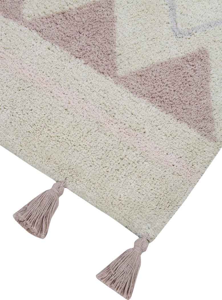 Kids Azteca Natural/Pink 4'7 x 6'7 Machine Washable Rug - Thumbnail - Image 5