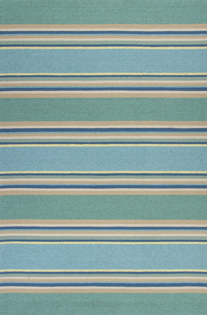 Kids Azzure Stripes Teal 3'3" x 5'3" Rug - Thumbnail - Image 1