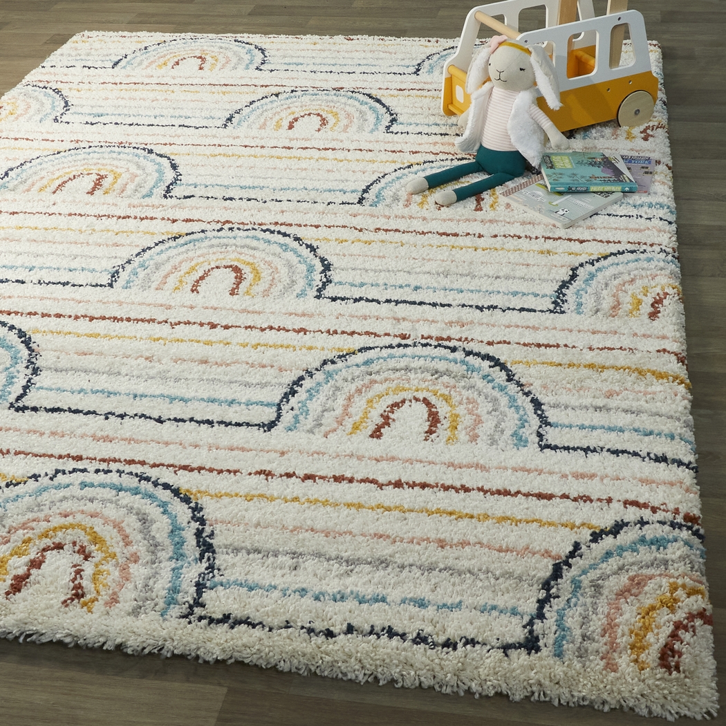 Kids Baby Rainbows White 5'3 x 7' Rug - Thumbnail - Image 2