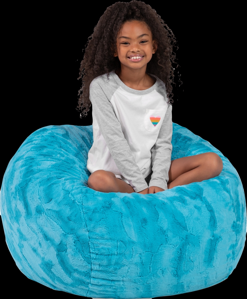 Kids Baigo Blue Bean Bag Chair - Thumbnail - Image 4