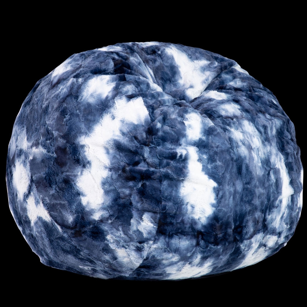 Kids Baigo Blue White Bean Bag Chair - Thumbnail - Image 1