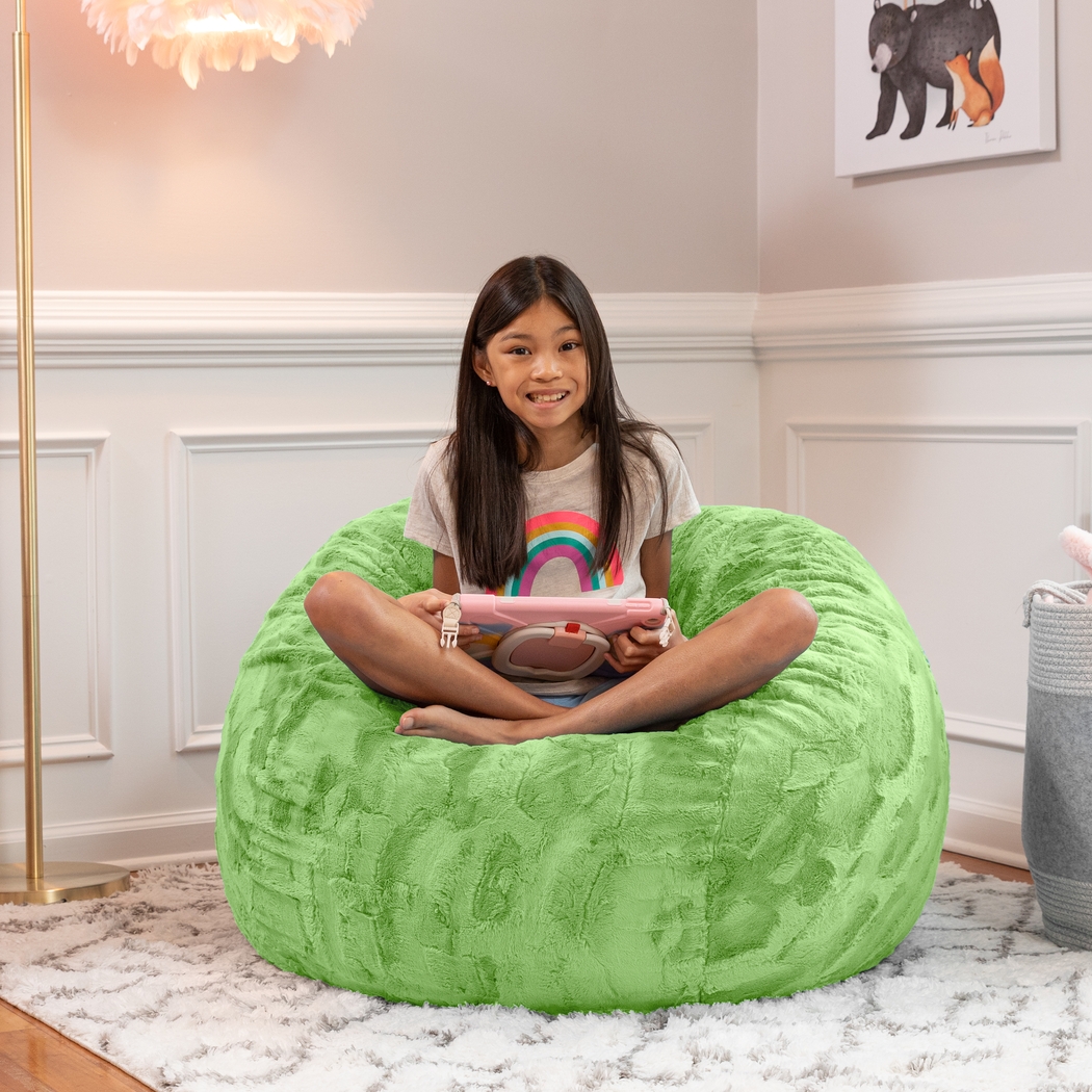 Kids Baigo Green Bean Bag Chair - Thumbnail - Image 3
