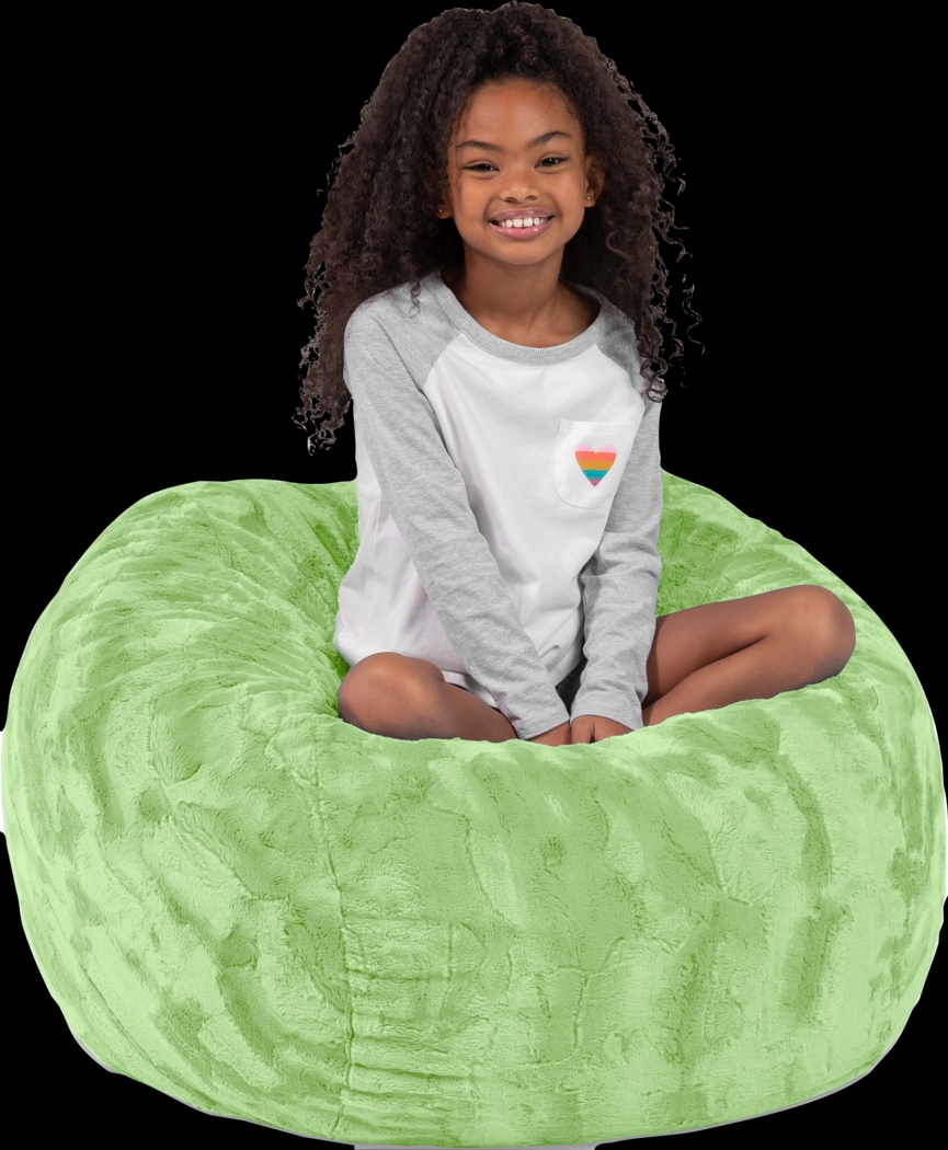 Kids Baigo Green Bean Bag Chair - Thumbnail - Image 4
