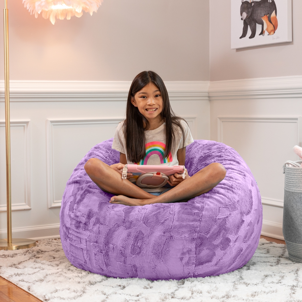 Kids Baigo Purple Bean Bag Chair - Thumbnail - Image 3
