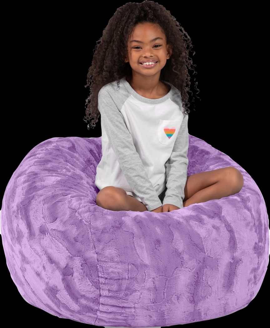 Kids Baigo Purple Bean Bag Chair - Thumbnail - Image 4