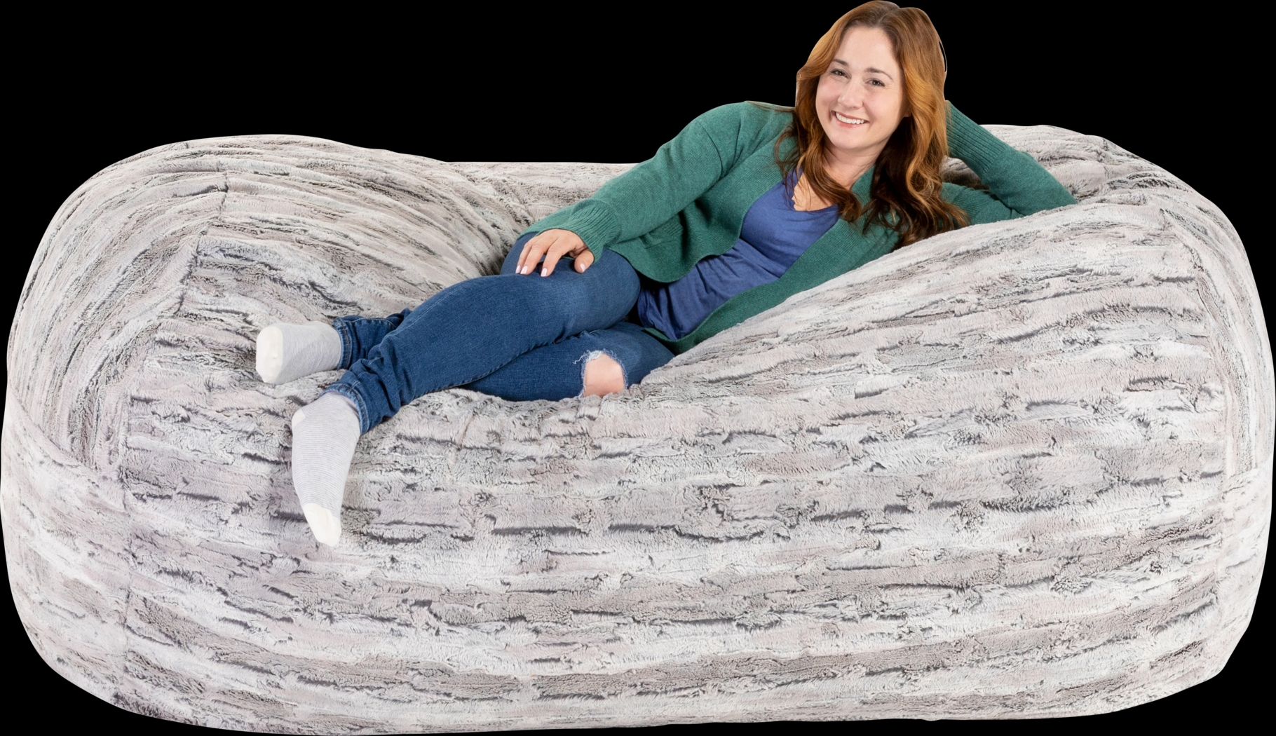 Kids Balcuotha White Bean Bag Lounger - Thumbnail - Image 3