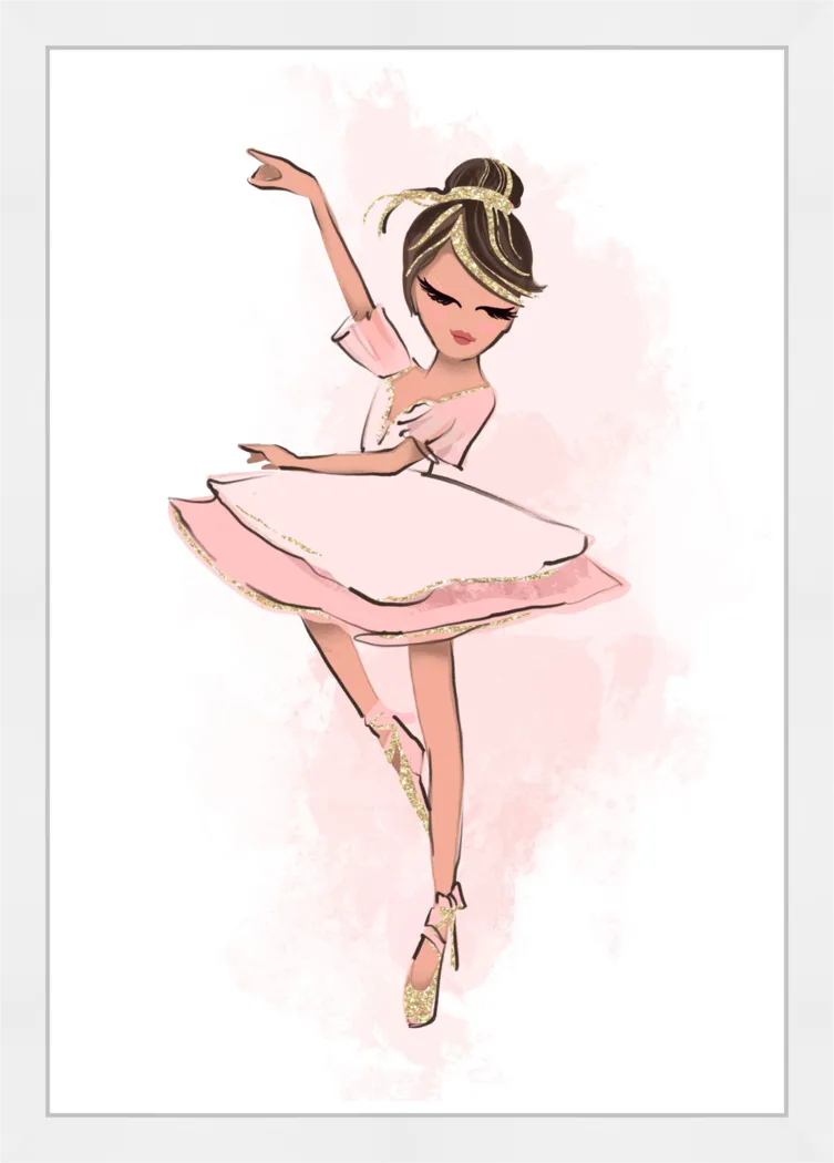 Kids Ballerina Girlie Pink Wall Art - Thumbnail - Image 1