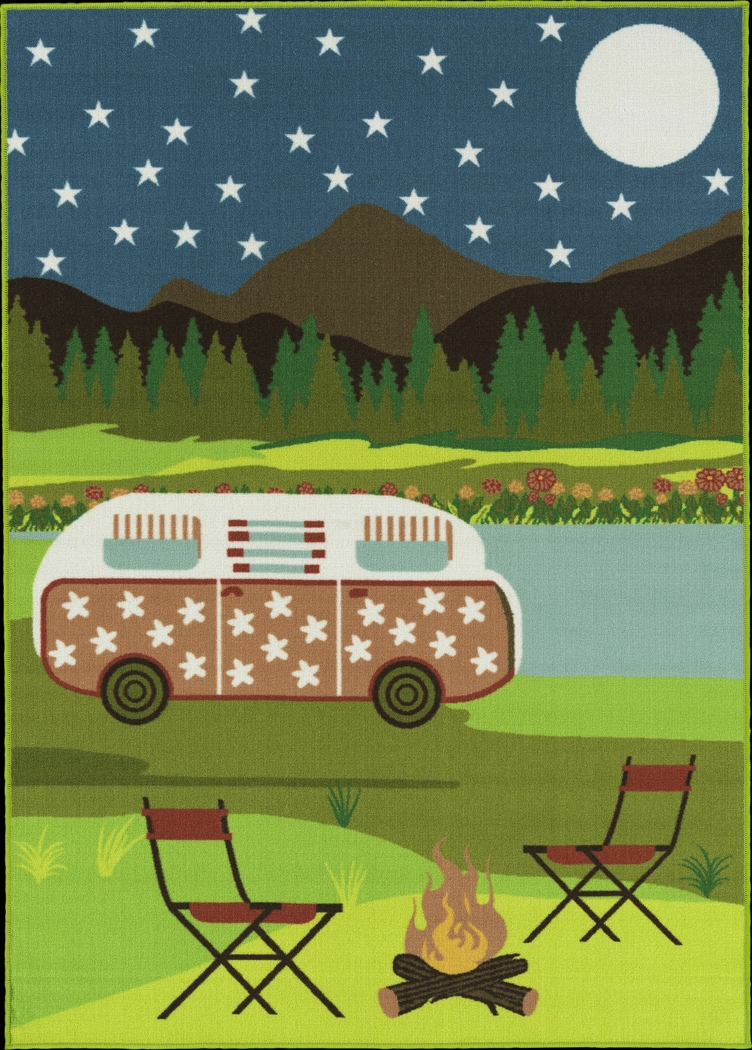 Kids Bambrey Green 5' x 7' Rug - Thumbnail - Image 1