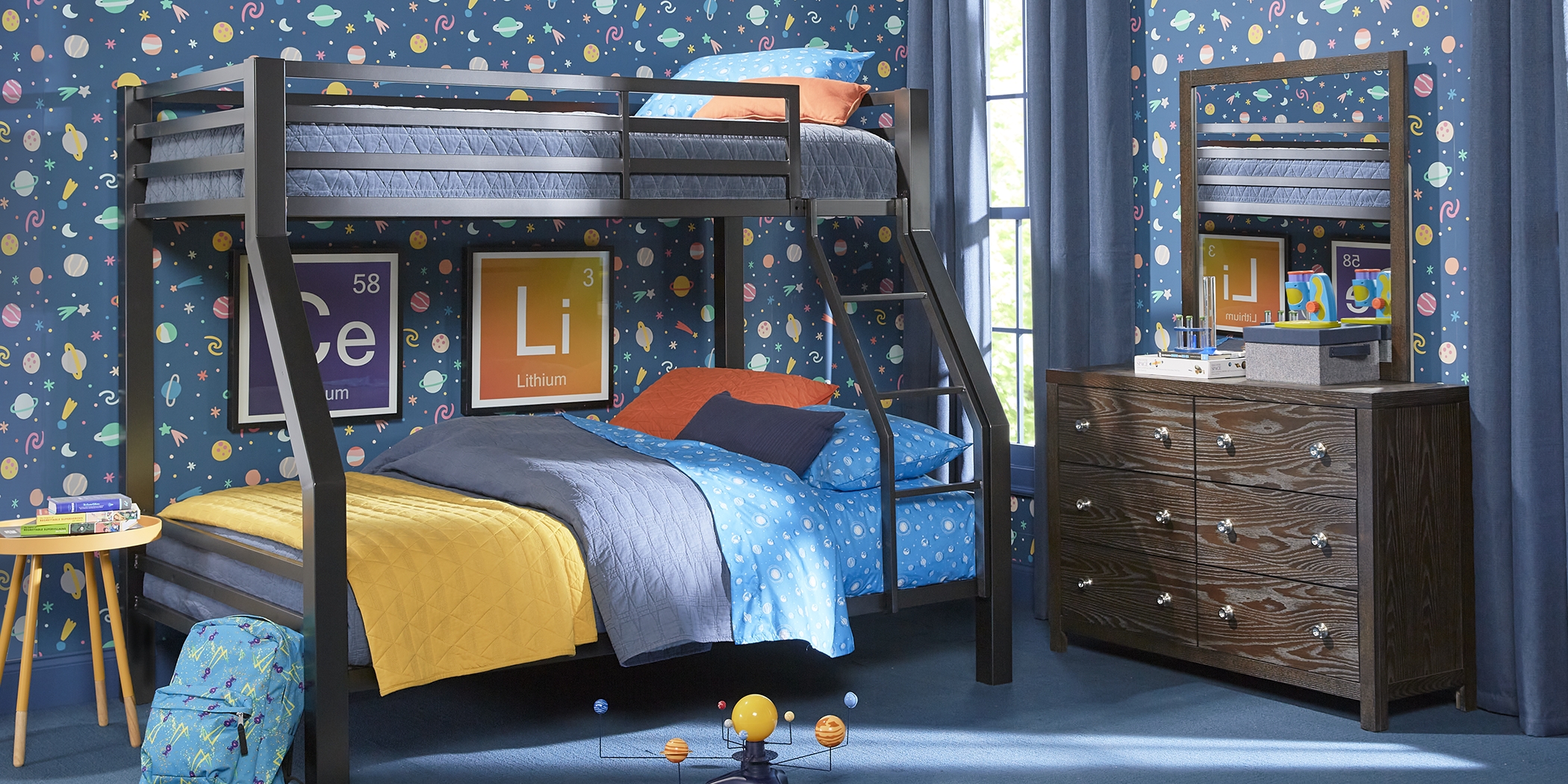 Kids Barringer Place Brown Cherry 5 Pc Bedroom with Xander Twin/Full Bunk - Thumbnail - Image 1