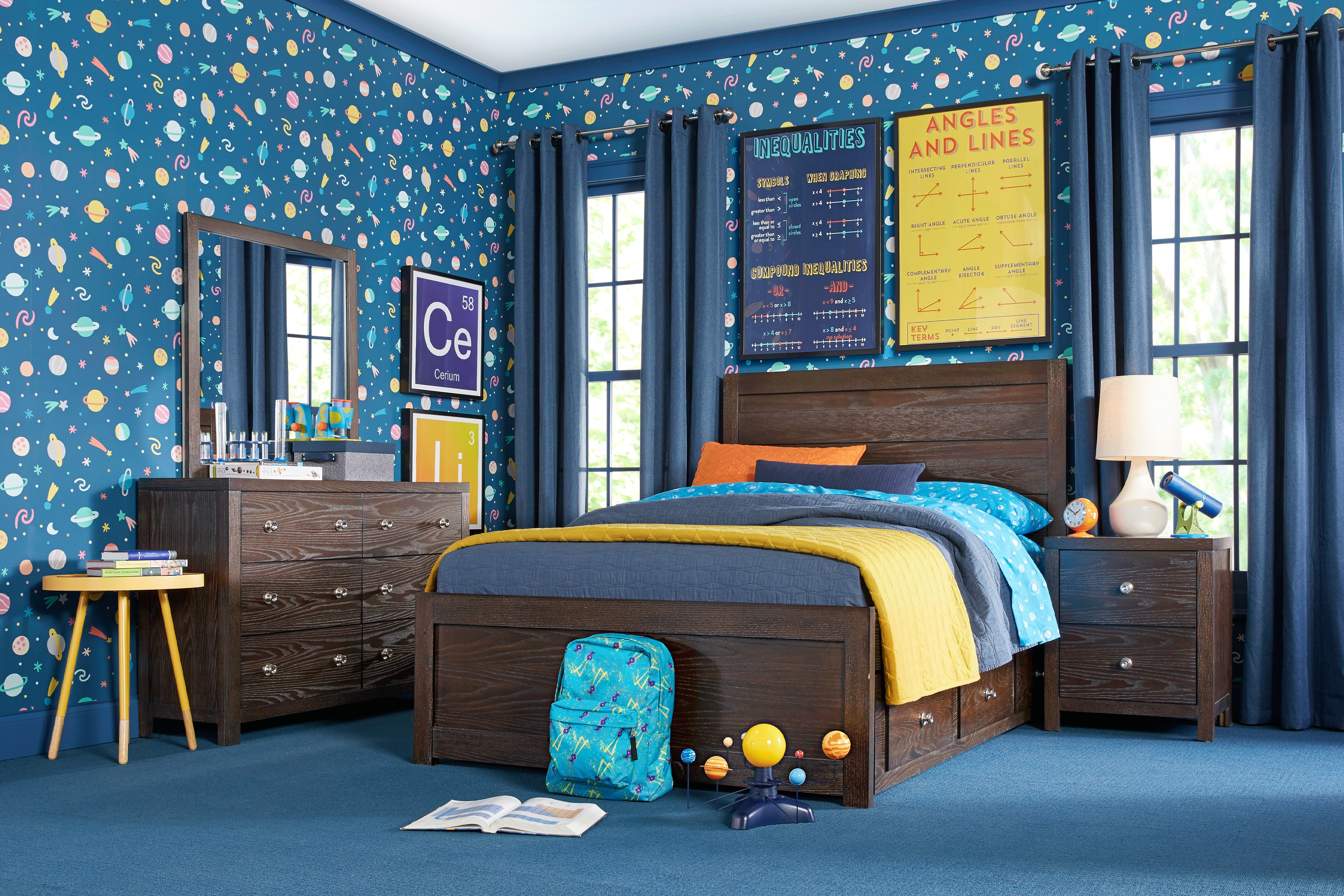 Kids Barringer Place Brown Cherry 3 Pc Full Panel Bed - Thumbnail - Image 2