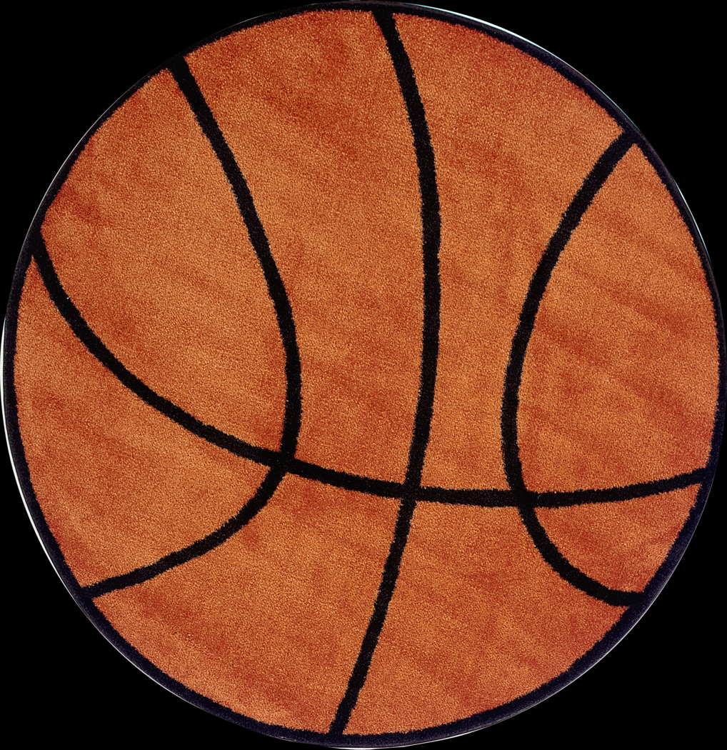 Kids Basketball 39 in. Round Rug - Thumbnail - Image 1