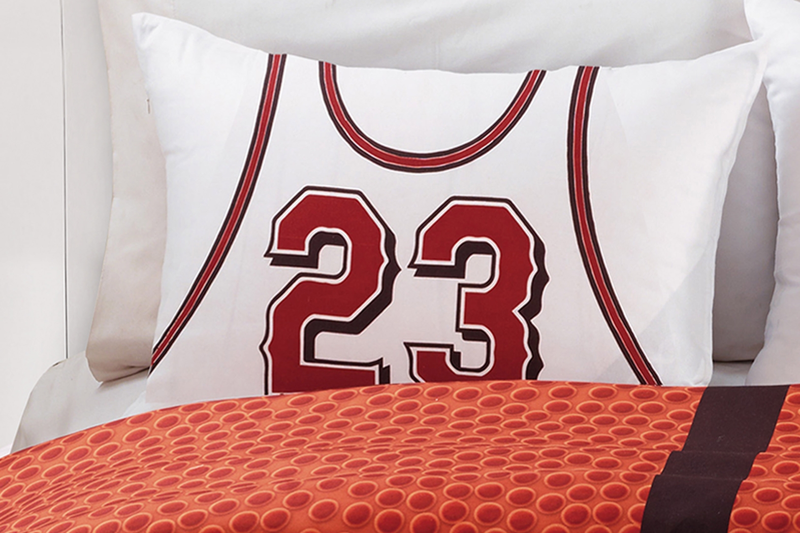 Kids Basketball Dream Orange Full Comforter Set - Thumbnail - Image 3