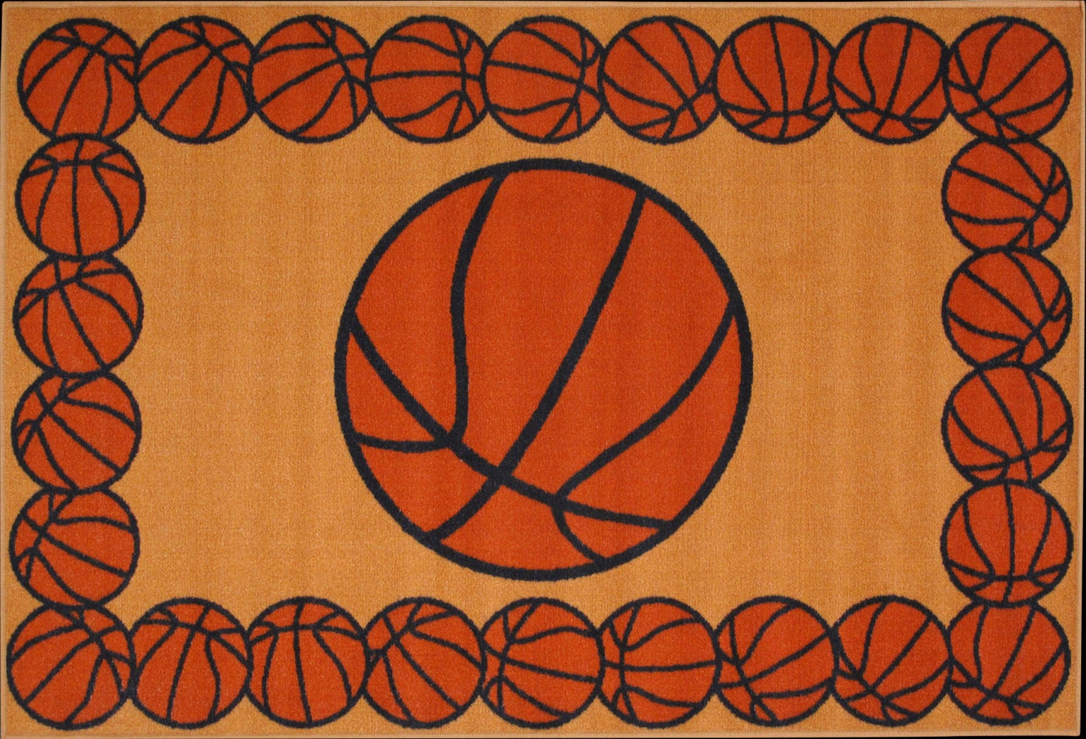 Kids Basketball Gametime Orange 3'2 x 4'8 Rug - Thumbnail - Image 1