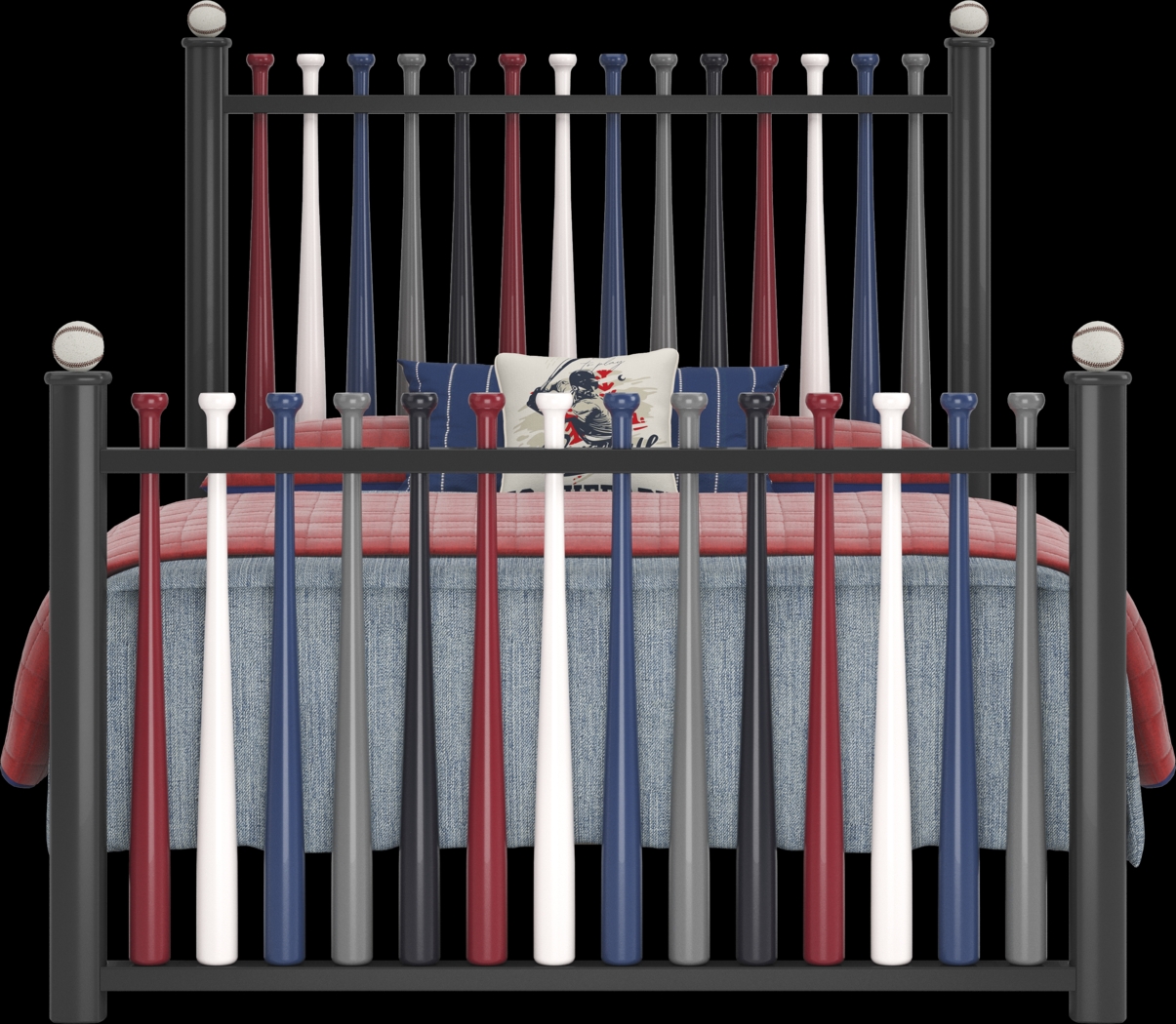 Kids Batter Up Painted Full Baseball Bat Bed - Thumbnail - Image 2