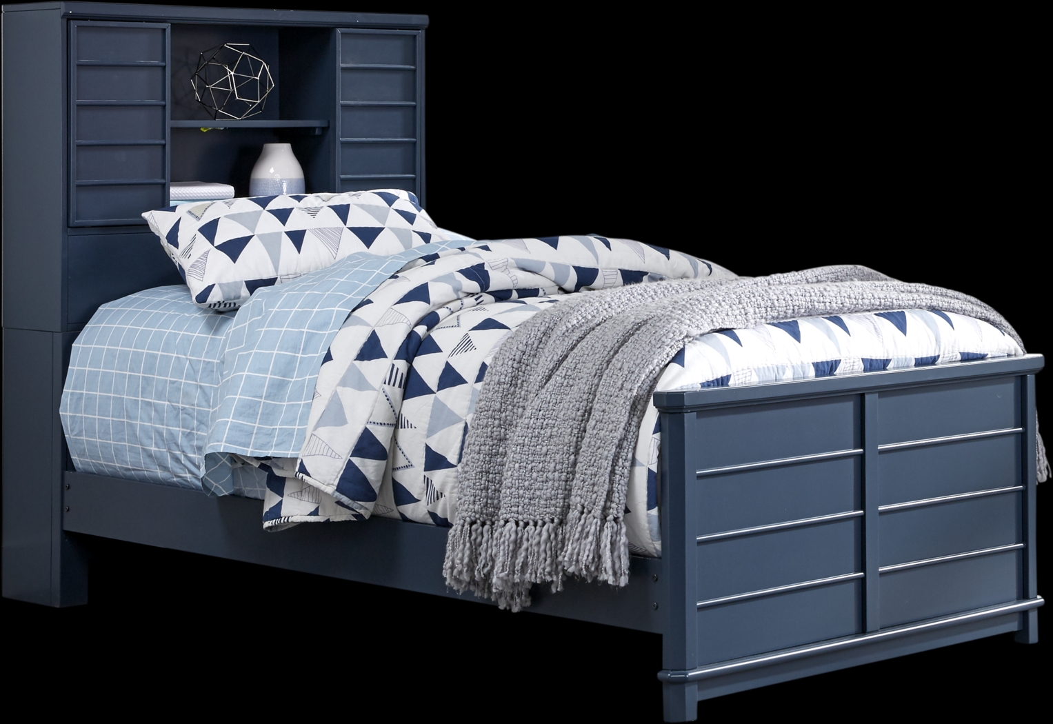 Kids Bay Street Blue 3 Pc Twin Bookcase Bed - Thumbnail - Image 1