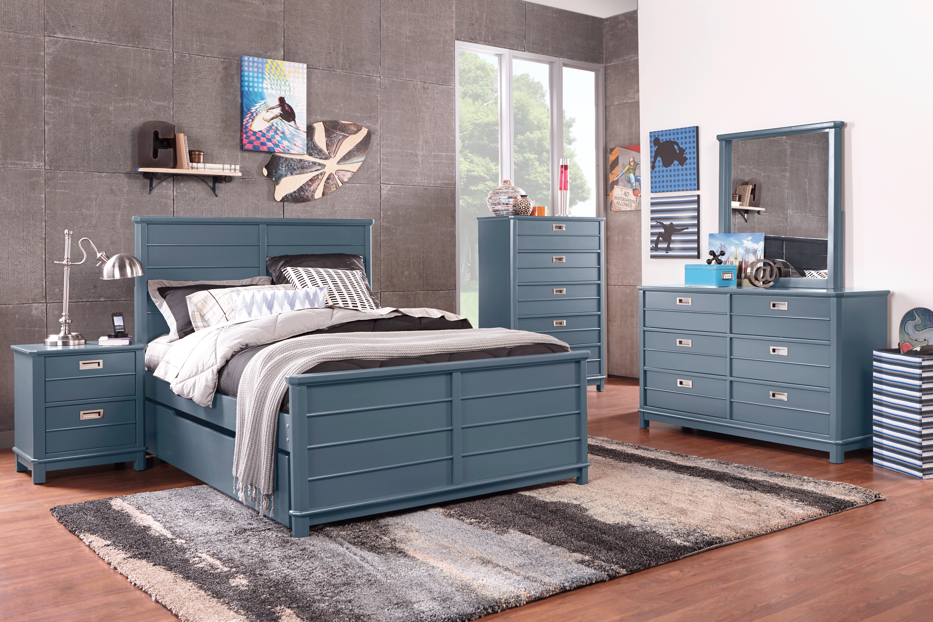 Kids Bay Street Blue 5 Pc Full Panel Bedroom - Thumbnail - Image 1