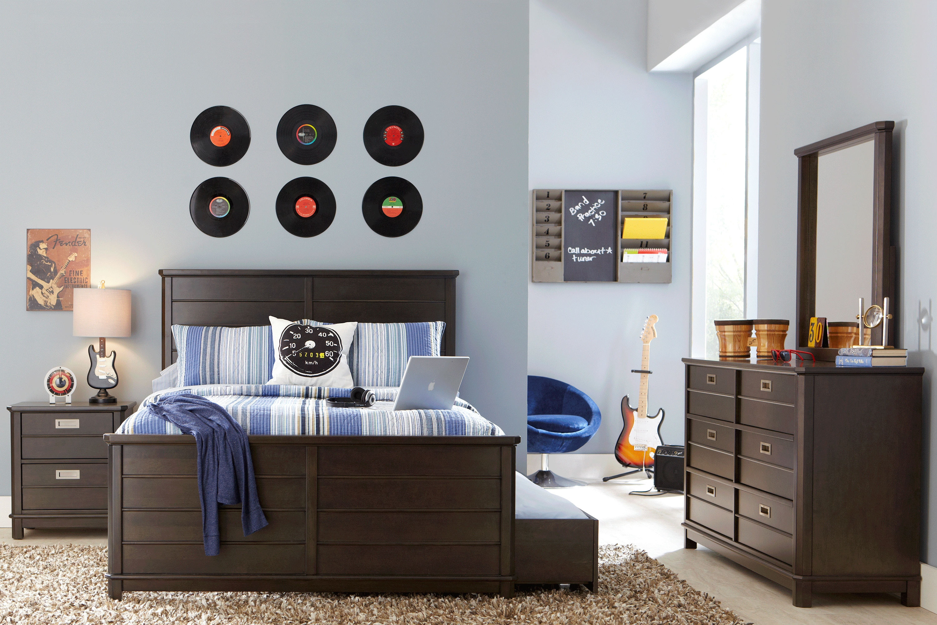 Kids Bay Street Charcoal 5 Pc Full Panel Bedroom - Thumbnail - Image 1