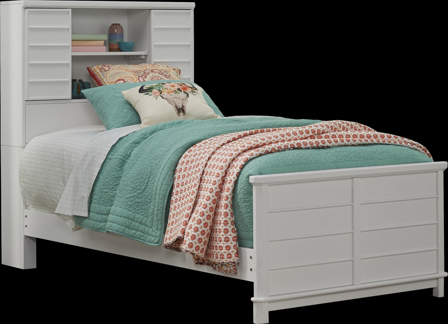 Kids Bay Street White 5 Pc Twin Bookcase Bedroom - Thumbnail - Image 2